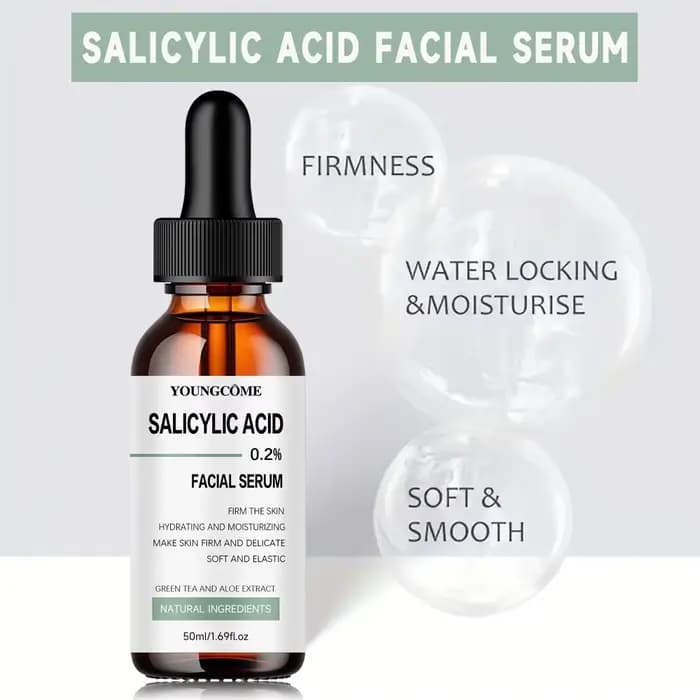 Sérum visage raffermissant 30 ml/50 ml, riche en acide salicylique, acide hyaluronique, vitamines C adapté à tous types de peau, effet raffermissant