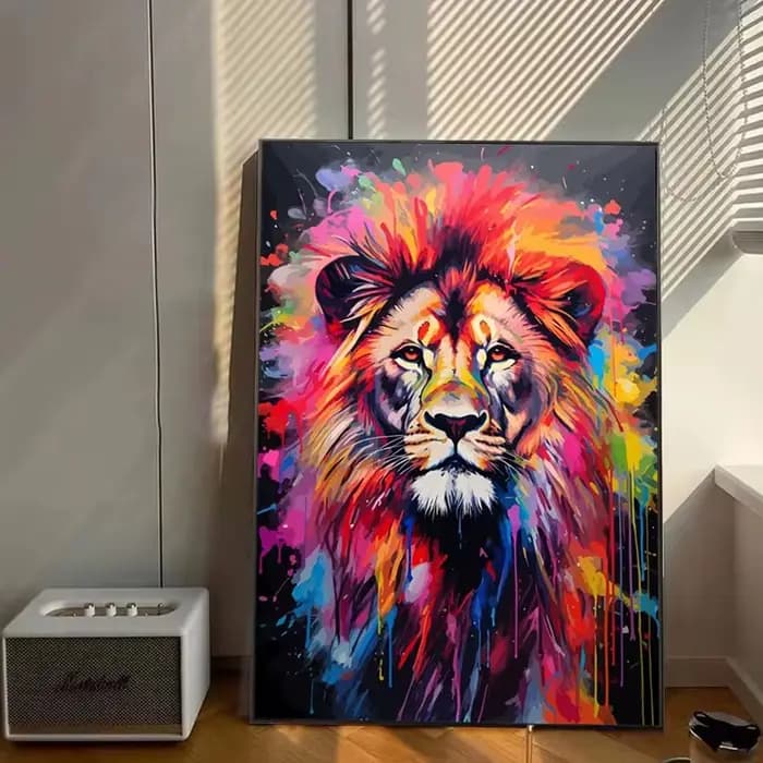 Art mural d'animaux d'interconnexion, impressions sur toile, affiches d'art graffiti, décor à la maison, théâtre de chat rhinocéros personnalisé, Krasnoblo discutant, tigre, animaux sauvages