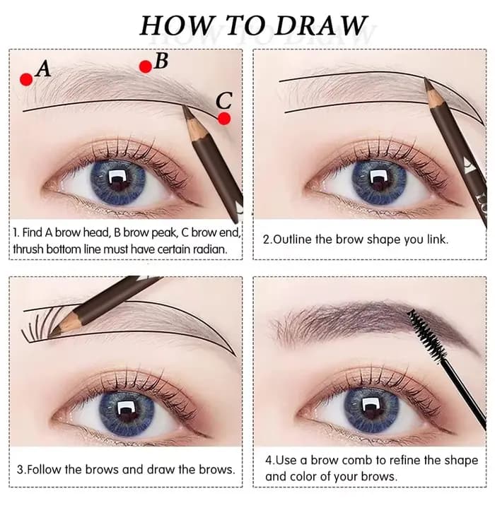 Crayon à sourcils professionnel imperméable pour femmes