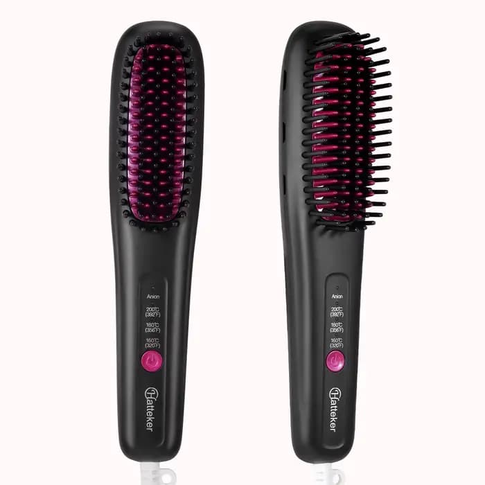 Brosse à lisser les cheveux, lisseur Portable à ions négatifs pour la maison, avec réglages multi-chaleur, style en céramique à 3 températures sans dommages