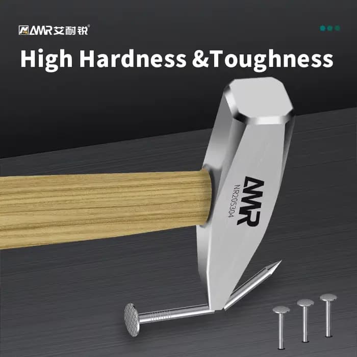 AMR – marteau à griffes avec manche en bois et tête de marteau en acier à haute teneur en carbone, petit marteau de 8 OZ, Mini marteau pour maison et bricolage