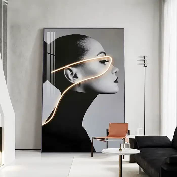 Personnages noirs et blancs, simplicité moderne, décoration murale de fond de canapé, grand Foyer, chambre à coucher, peintures suspendues
