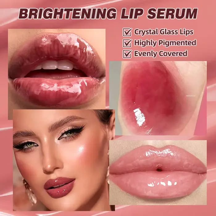 QIBEST miroir perle brillant à lèvres longue durée hydratant rouge