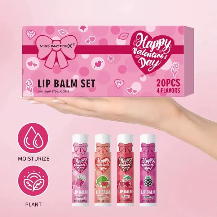 20 pièces/boîte coffret cadeau de luxe ensemble de baume à lèvres hydratant et brillant