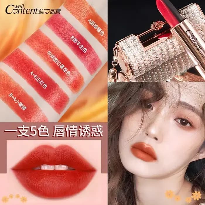 Rouge à Lèvres Velours Sexy 5 en 1 pour Femme