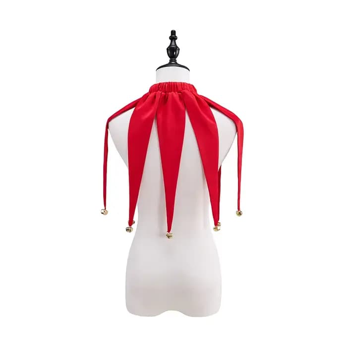 Clown col rouge Halloween bouffon Performance Costume collier accessoires conte de fées cirque collier avec cloches