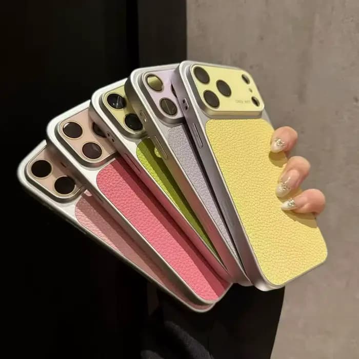 Étui de luxe en cuir lychee avec grande fenêtre en cristal pour iPhone 17 16 15 14 13 12 11 Pro Max, coque antichoc souple et résistante