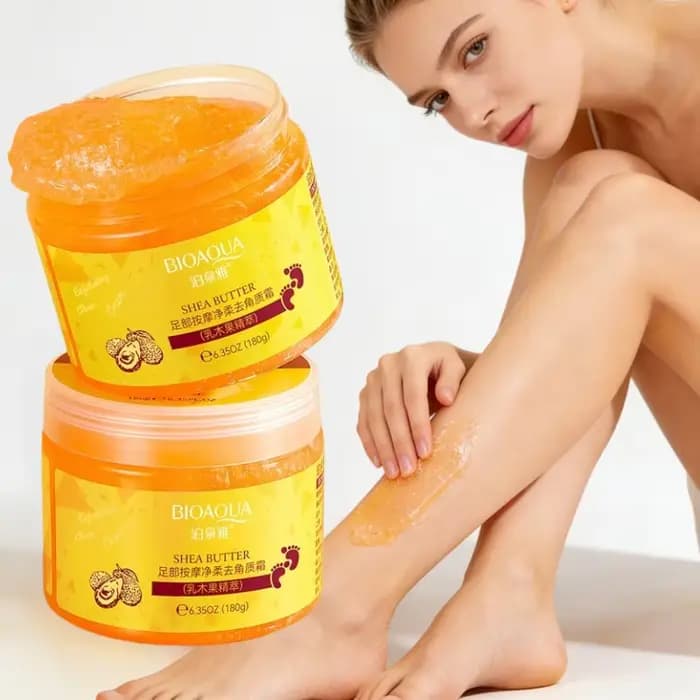Crème exfoliante pour massage des pieds, masse en douceur la peau, nettoie en profondeur la saleté et exfolie, aide à améliorer la texture rugueuse de la peau, laissant les pieds propres, doux, lisses