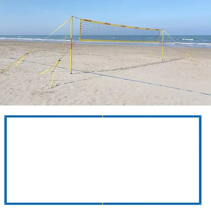 Lignes de délimitation durables pour terrain de beach-volley 26,3' x 52,6' avec sacs de sable