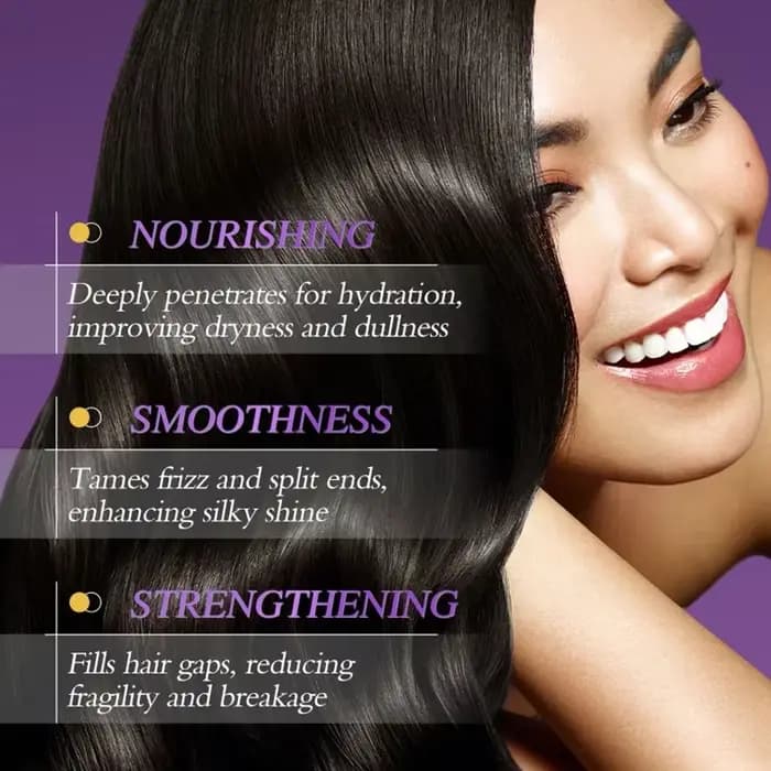 Masque capillaire réparateur à la kératine magique en 5 secondes pour cheveux abîmés et crépus, pour des cheveux doux, lisses, brillants et hydratés en profondeur, soin capillaire nourrissant
