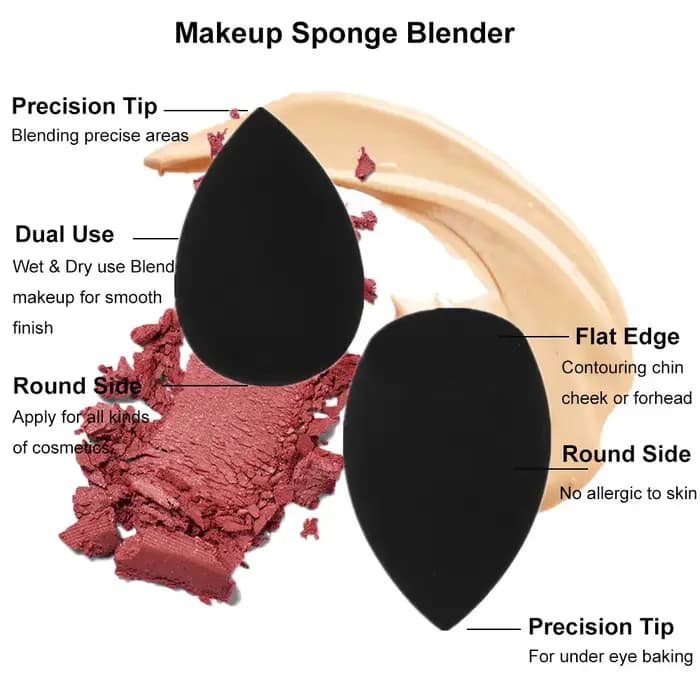 Noir beauté oeuf maquillage mélangeur cosmétique bouffée