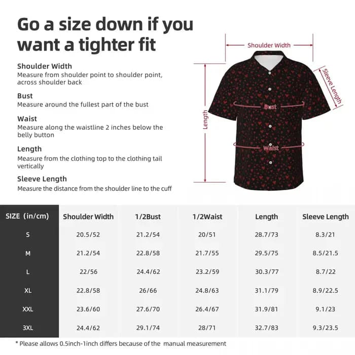 Chemise de plage à cœurs rouges pour hommes, chemises hawaïennes décontractées, chemisiers Vintage à manches courtes, mode coréenne, vêtements imprimés