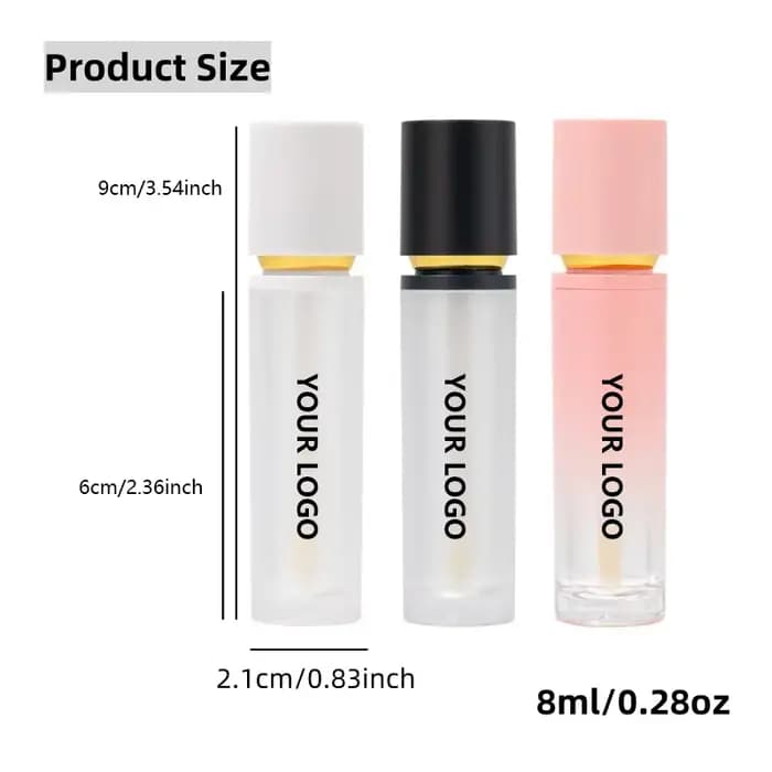 【Personnalisation du logo】 Tube de couleur pour les lèvres rond gradué de 8 ml