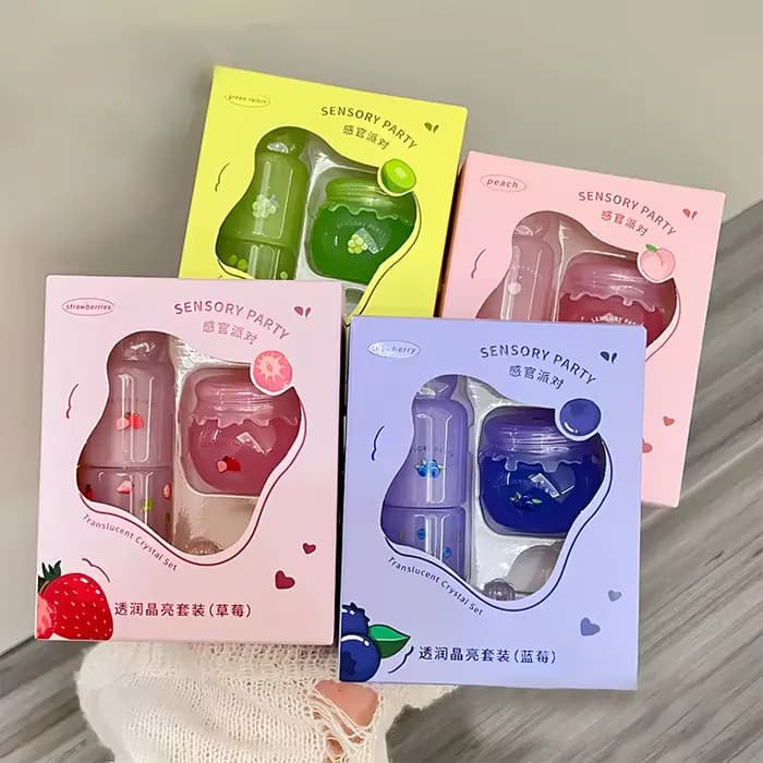 Coffret Baume et Huile Hydratants à la Fraise pour des Lèvres Douces et Apaisées – Soin