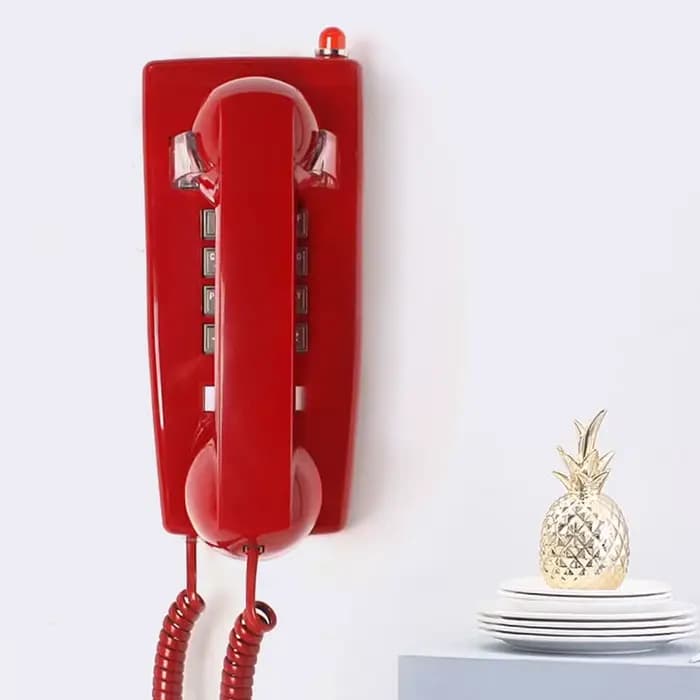 Téléphone fixe filaire mural, avec sonnerie forte et contrôle du volume du combiné, indicateur de l'appelant, flash teleEco