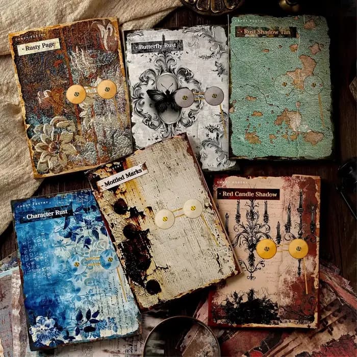 30 pièces de papier vintage effet rouillé pour agenda, carnet, album, scrapbooking et fond de page, pour projets DIY faits main