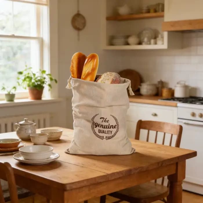 Sacs à pain en lin réutilisables avec cordon de serrage pour pain artisanal fait maison, baguette, respirants, écologiques, pour conserver les aliments