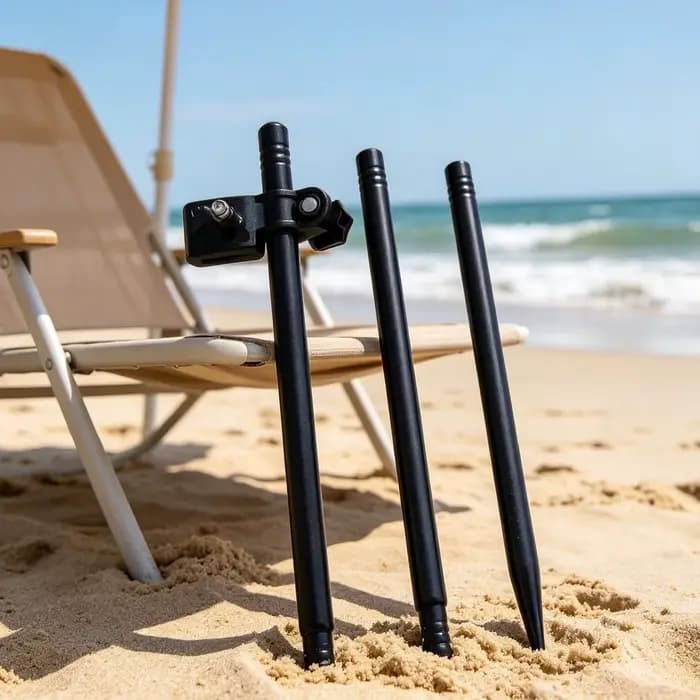 Support d'ombrelle en métal robuste, base d'ombrelle portable, support polyvalent pour l'herbe, le camping, la pêche, les voyages et les vacances en plein air