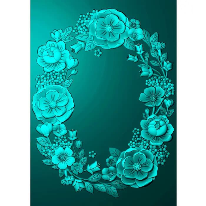 Beauté naturelle : la danse harmonieuse des fleurs et des feuilles "Dessin dossier en relief 3D - Convient pour la fabrication de cartes et de scrapbooking