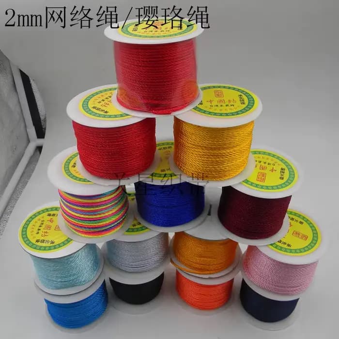 Corde d'amour en Nylon rouge 50 mètres, ficelle en soie synthétique, 2mm