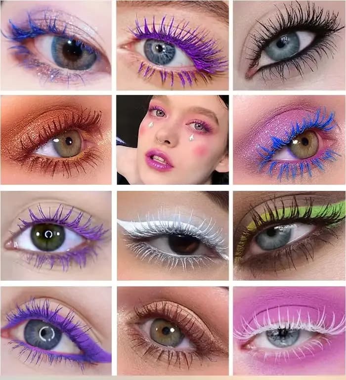 Mascara coloré imperméable sans taches cils allongeant des boucles fines Extension maquillage