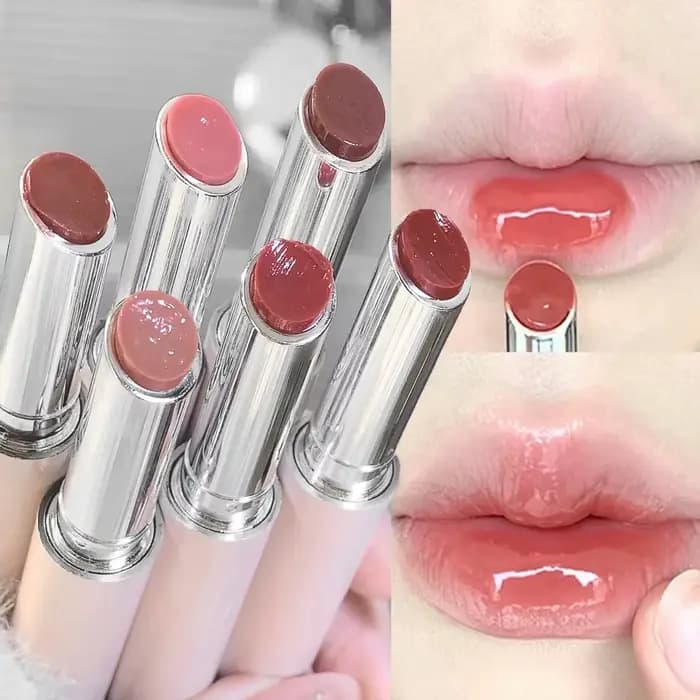 Gelée solide brillant à lèvres mignon miroir hydratant rouge marron