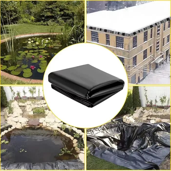 Bâche noire épaissie pour bassin à poissons, membrane imperméable pour bassins extérieurs, revêtement durable et flexible pour bassins aquatiques et bassins à carpes koï