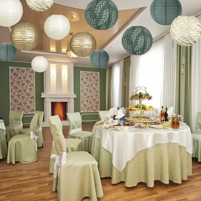 Lanterne en papier sauge, décoration de mariage, ensemble de lanternes vertes rétro, une variété de Styles, accessoires de vacances, décoration de la maison