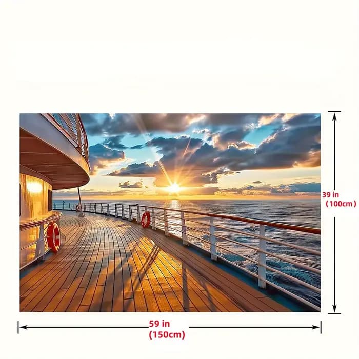Fond de coucher de soleil sur le pont de bateau de croisière - adapté à un usage général et à la queue - beau fond pour la photographie de mer et de ciel