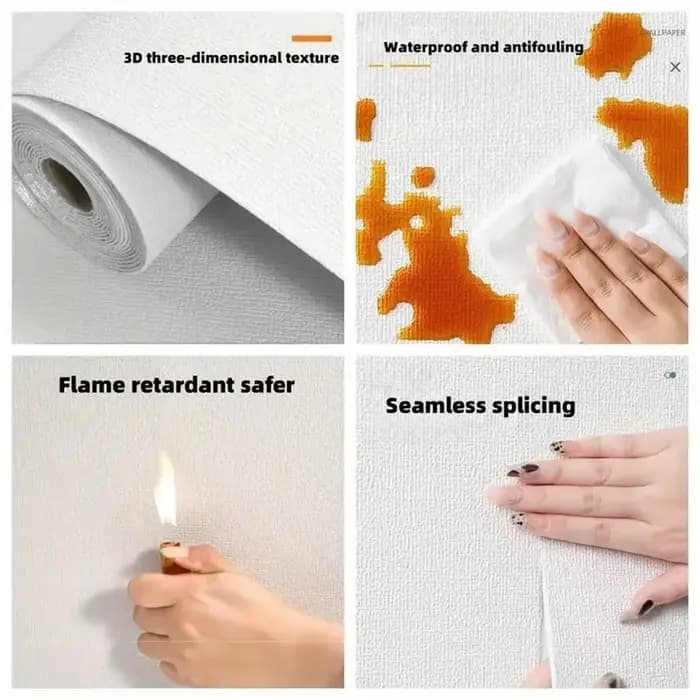 Lin 3D mousse auto-adhésive PVC couleur unie épaissi imperméable fond mur rénovation papier peint stickers muraux décor à la maison