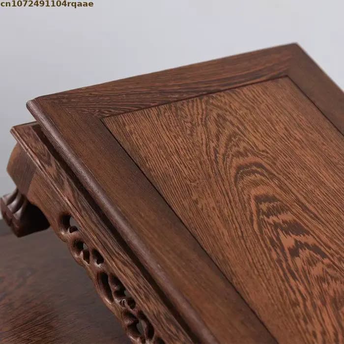 Support d'exposition en bois massif - Socle de table miniature pour vase, bonsaï, services à thé, figurines | Décoration de bureau et de maison vintage sur piédestal