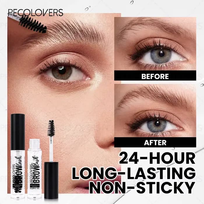 1 gel à sourcils avec brosse - Formule douce, léger et non collant, fixation forte, résistant à l'eau, adapté à tous les types de peau
