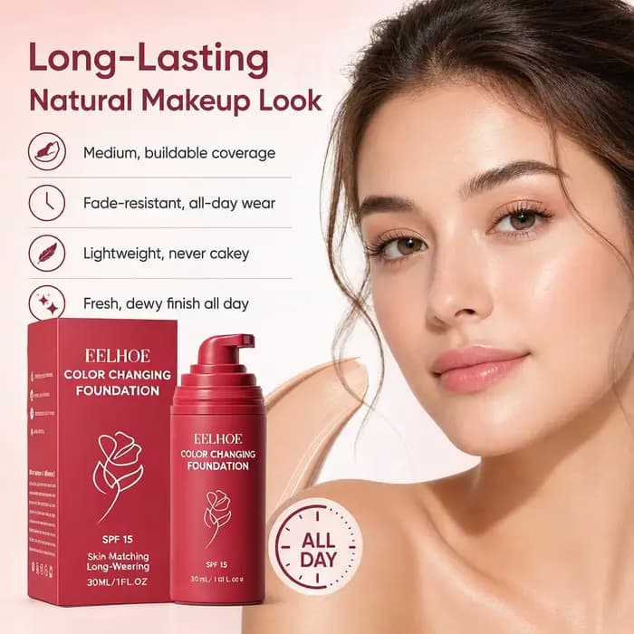 Fond de teint coréen changeant de couleur pour peaux matures SPF 15