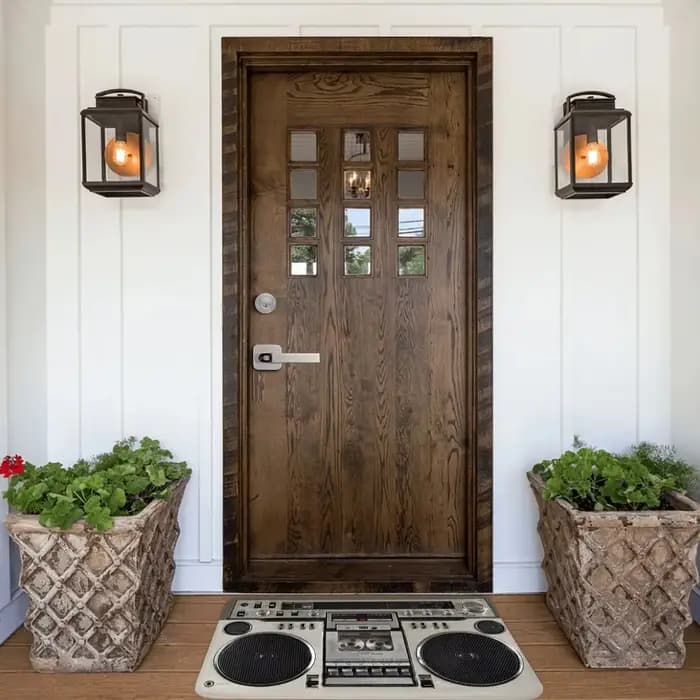 Radio rétro paillasson d'entrée de maison, tapis décoratif pour chambre à coucher, pour salon, cuisine, salle de bains, tapis antidérapant, décor de maison