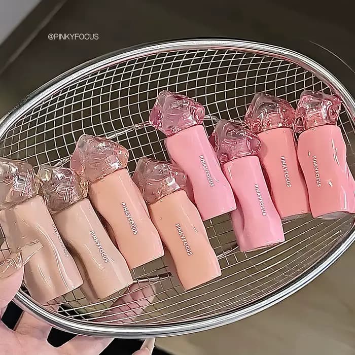 Pinkyfocus Glossy Mirror Lip Gloss Hydratant Teinte Lèvres Nude Effet Miroir Longue Tenue Maquillage Naturel Quotidien Printemps-Été