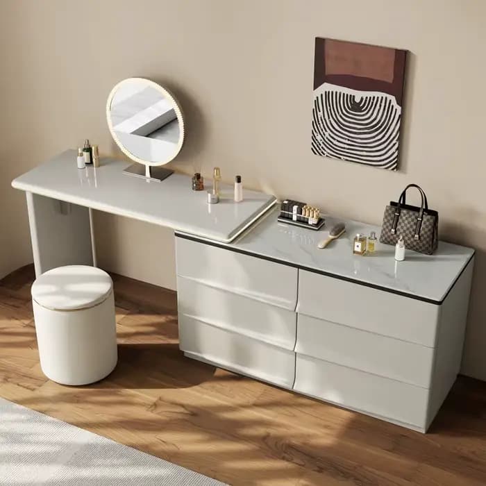 Coiffeuse Design naturel moderne Simple maquillage coiffeuse chambre fille bureau Mesa De Maquillaje maison accessoires