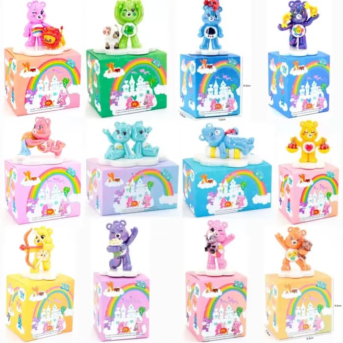 Figurines Care Bears 12 Signes du Zodiaque en Boîte Mystère, Jouet Mystère Ours de Dessin Animé, Figurine de Collection, Décoration de Bureau, Ornement, Cadeau pour Enfants et Fans