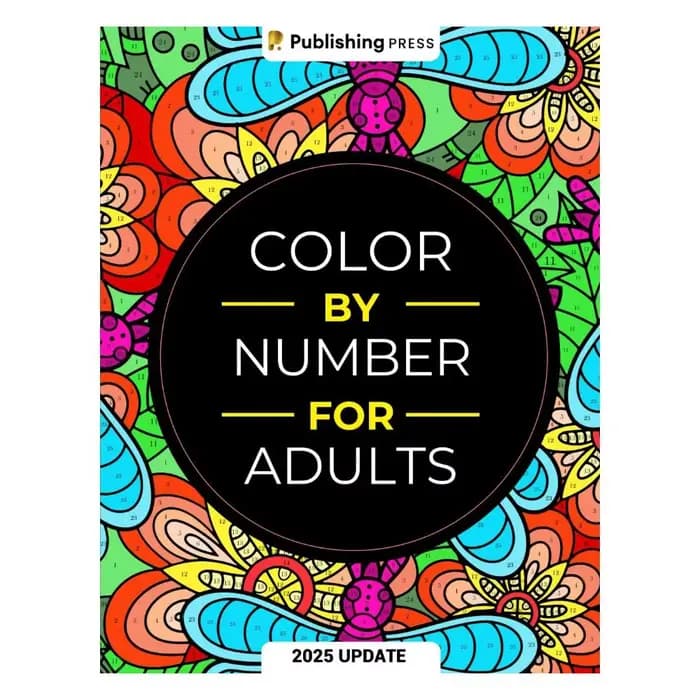 Livre de coloriage par numéros pour adultes, 80 pages, pour soulager l'anxiété et le stress, avec des motifs uniques, pour hommes, femmes et adolescents