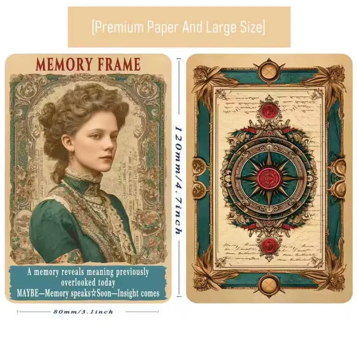 Cartes Oracle pour Journal de Déchets | Jeu de cartes Oracle artistique vintage pour le journalisation, la découverte de soi et l'inspiration quotidienne
