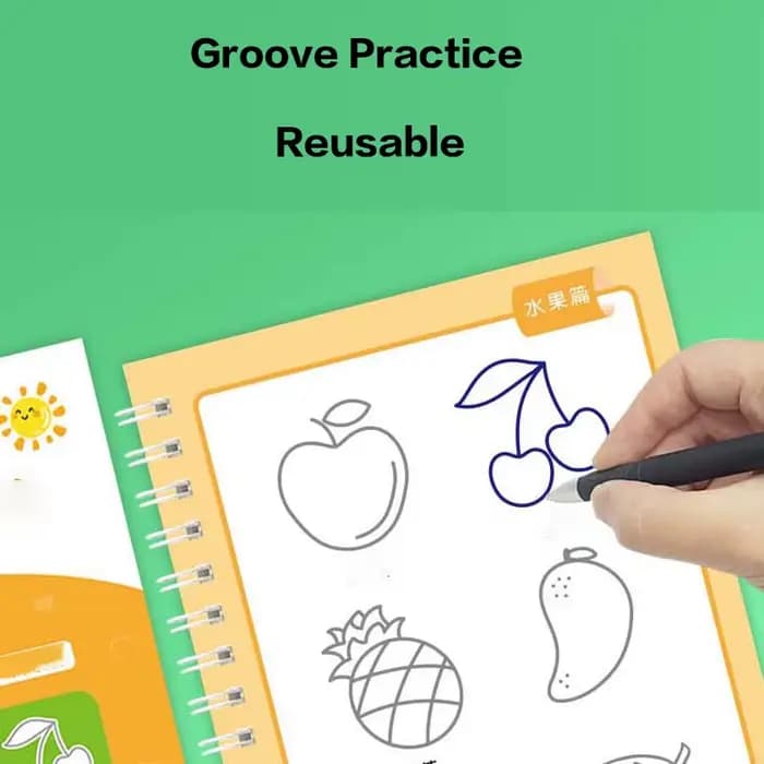 Livre de dessin à rainure pour enfants de 3 à 14 ans, livre de dessin à rainure pour enfants de la maternelle, pratique de base, cahier magique