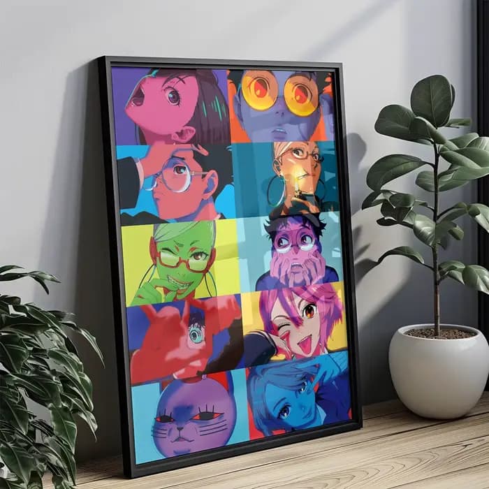 Affiche murale imprimée de personnages de dessin animé Dandadan, Collage esthétique néon, peinture sur toile, décoration de maison, affiche d'art pour Fans, cadeaux sans cadre