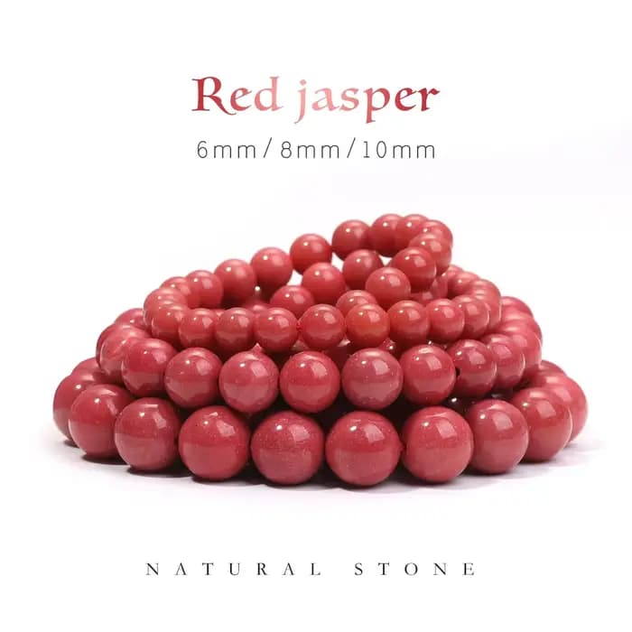 Perles rondes en pierre série rouge, perles d'espacement amples pour la fabrication de bijoux, breloques, bracelets, colliers, boucles d'oreilles, accessoires 4 6 8 10mm