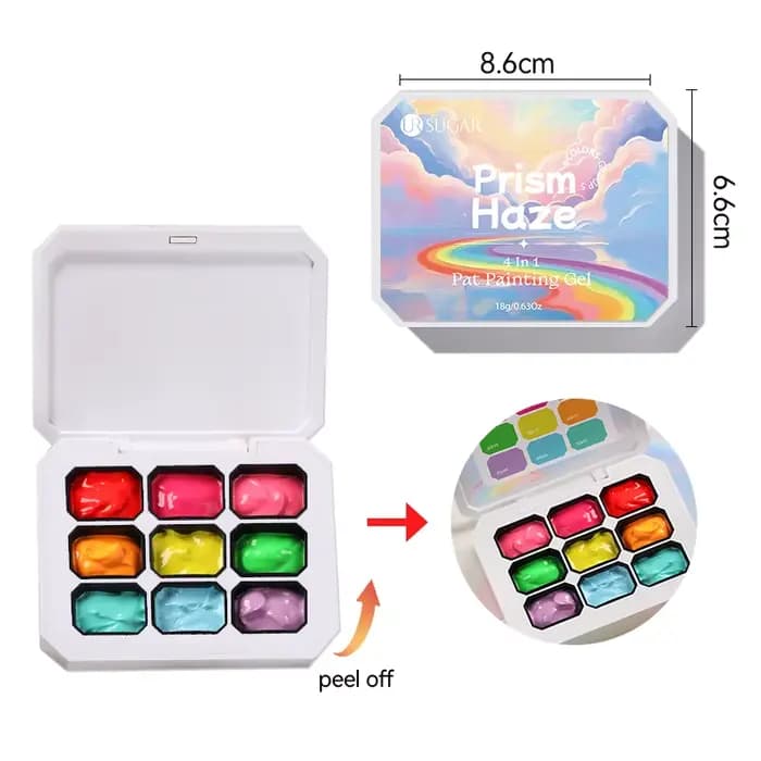 UR SUGAR Gel de Peinture pour Ongles 9 Couleurs/1 Groupe, Macaron Printemps-Été 4-en-1, Idéal pour le Dégradé et le Stamping
