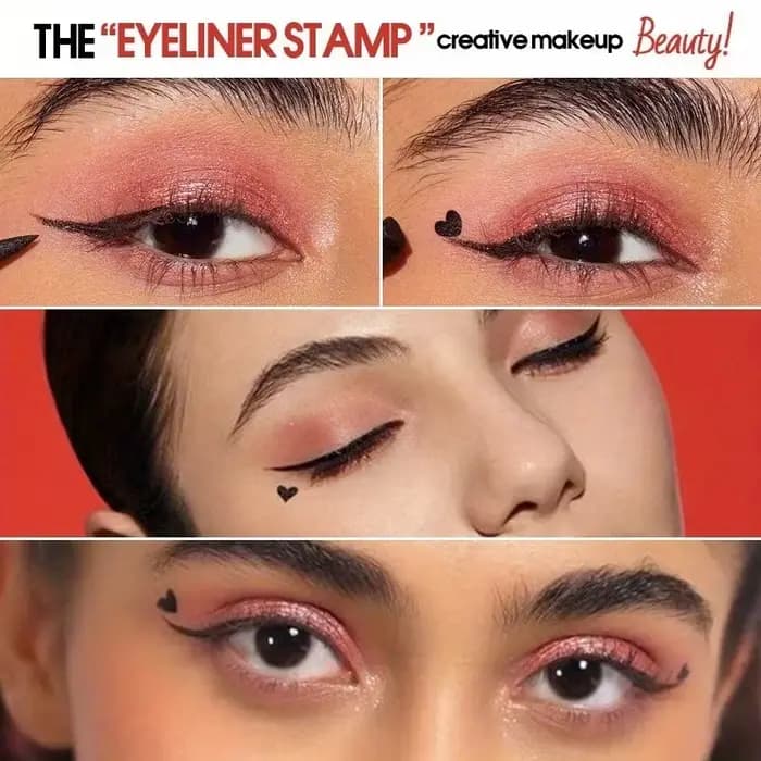 Eyeliner liquide noir 2 en 1, Double tête, tampon de lune, crayon pour les yeux, séchage rapide, sans taches, longue durée, facile à utiliser, maquillage pour les yeux