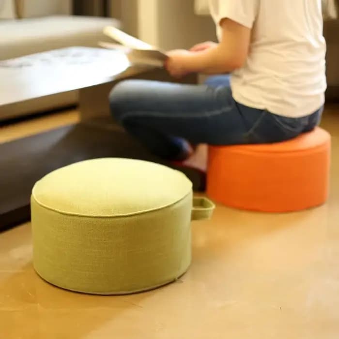 Coussin de méditation en lin, Tatami rond, éponge épaisse amovible, coussin de siège de sol, Futon de Style japonais, décoration de maison
