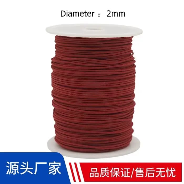 Cordon en Kevlar rouge et noir, résistant à l'usure, tressé, 2mm, pour bricolage, résistant au feu, résistant aux hautes températures, 560 degrés, cordons en aramide