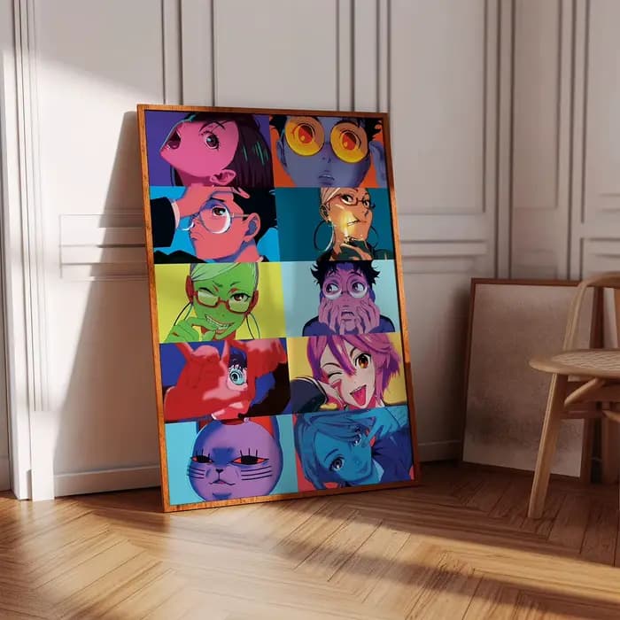 Affiche murale imprimée de personnages de dessin animé Dandadan, Collage esthétique néon, peinture sur toile, décoration de maison, affiche d'art pour Fans, cadeaux sans cadre