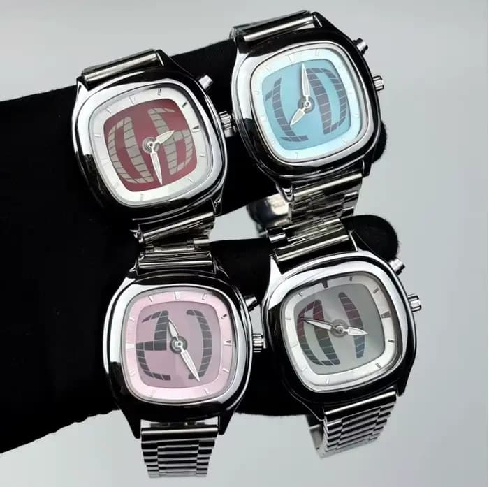 Montre en quartz rouge, couleur carrée, style Y2K, affichage à aiguilles et numérique, double affichage, acier, personnalisable, montres tendance pour hommes, design dynamique, montre de business