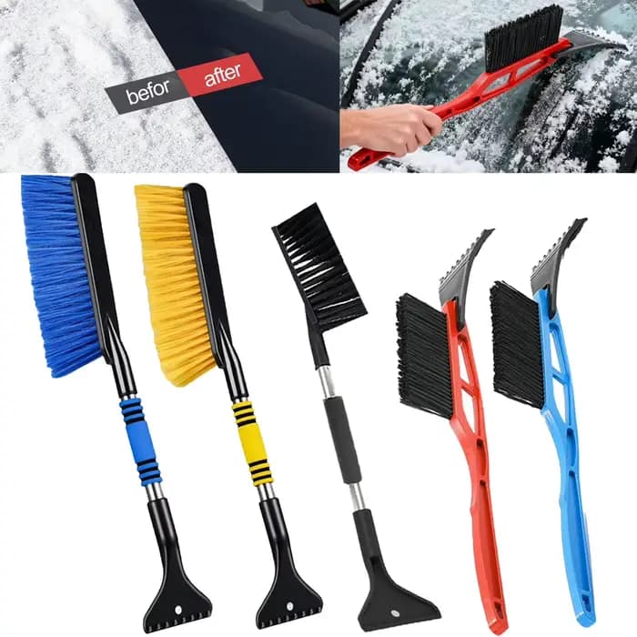 Pelle à neige de voiture à Double tête 2 en 1, grattoir à glace, brosse à neige pour pare-brise de voiture, pelle à neige télescopique Extra-longue