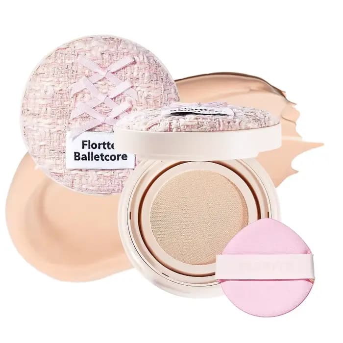 FLORTTE Base De Maquillage Ballet fond De teint liquide végétalien doux coussin d'air BB CC crème contrôle De l'huile